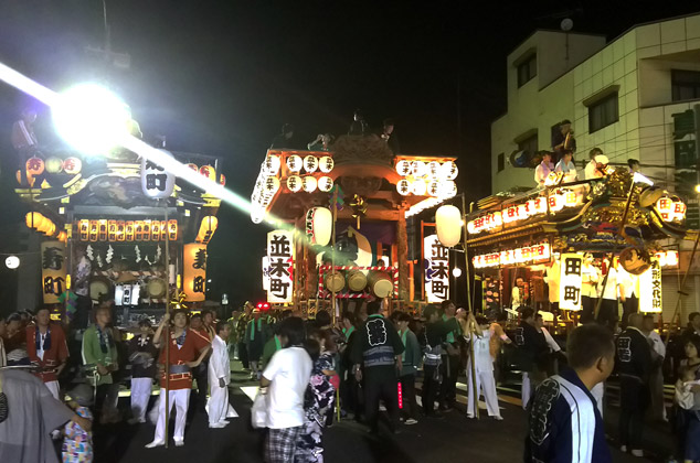 真岡の夏祭り　ぶっつけ　各町会の屋台の様子