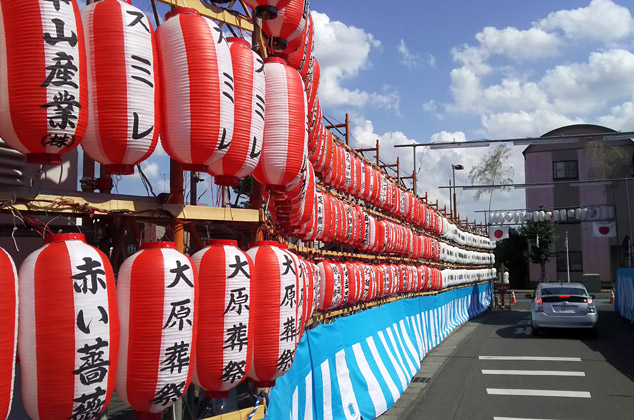 真岡の夏祭り　市内の風景1